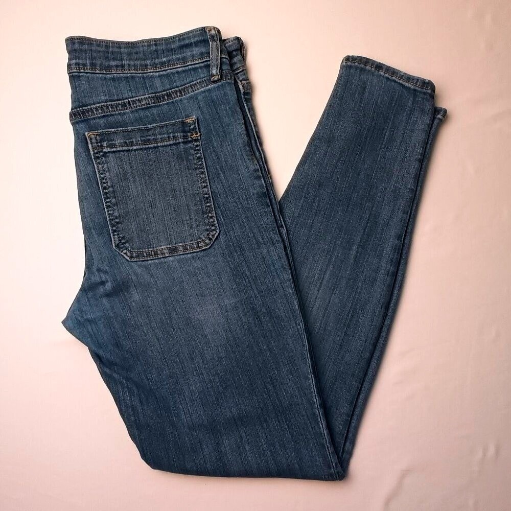 Gap Womens Button Fly Patch Pocket Skinny Legging Jeans Size 8/29 Medium Wash
